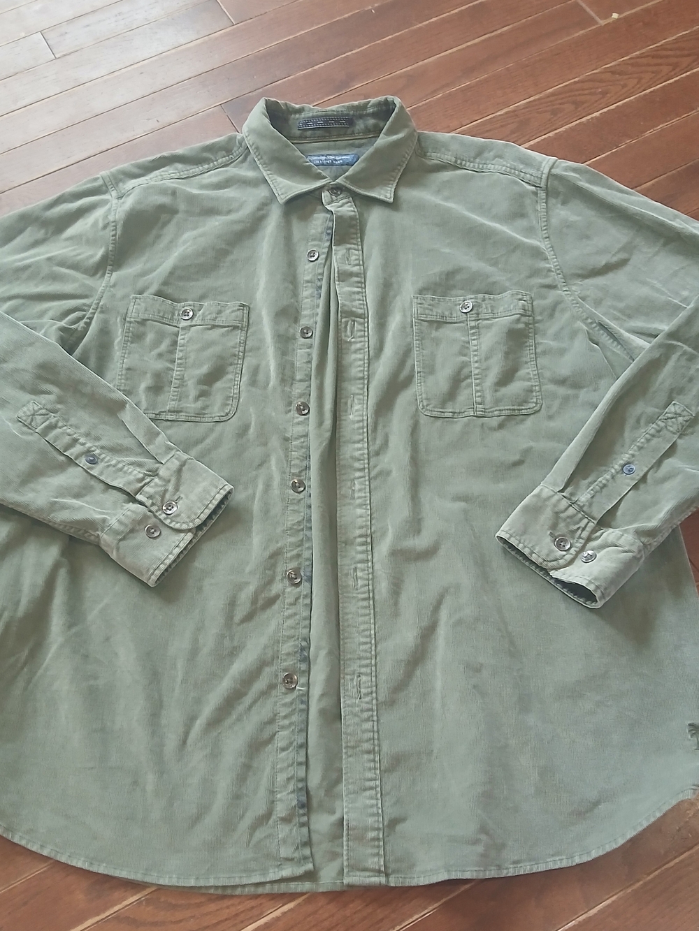 Tommy Bahama Costal Cord Courdory Olive Longsleeve Sz XL Mens Beach Vaca